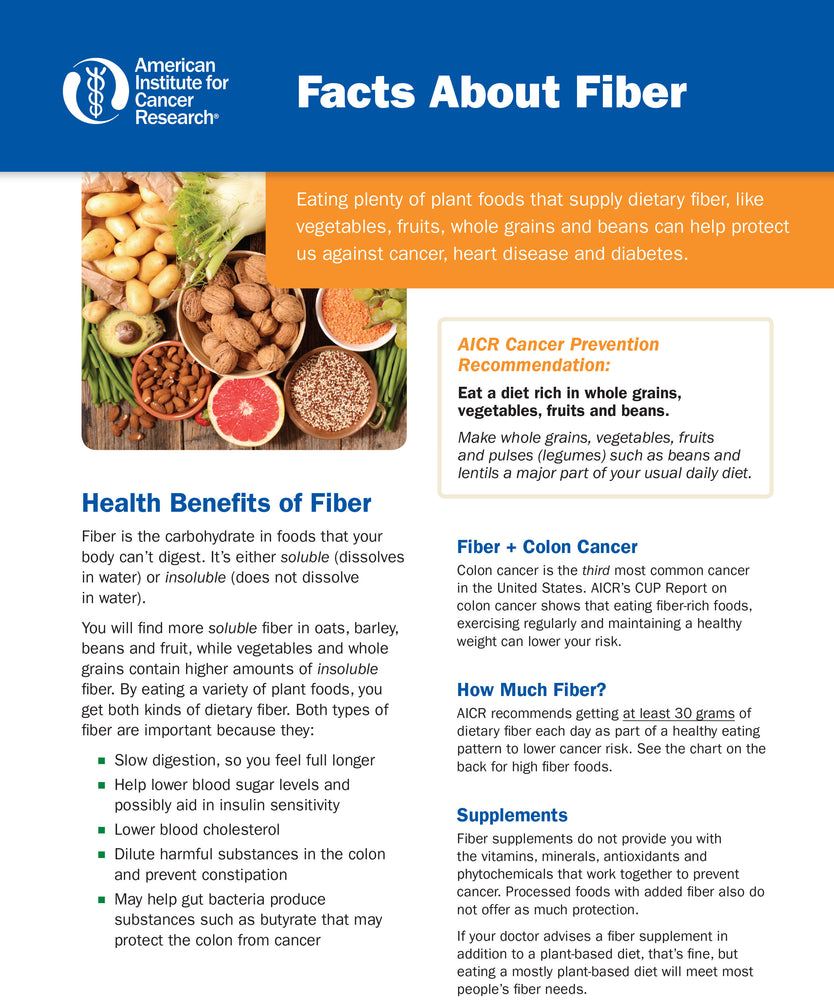 INSTANT DOWNLOAD: AICR's Facts About Fiber